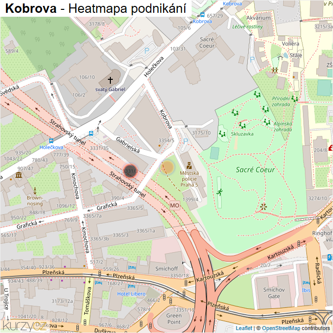 Mapa Kobrova - Firmy v ulici.