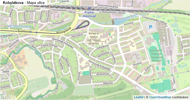 Kobylákova - mapa ulice