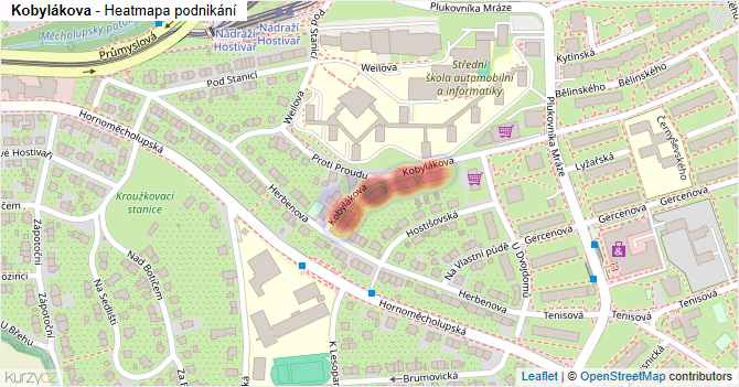 Kobylákova - mapa podnikání