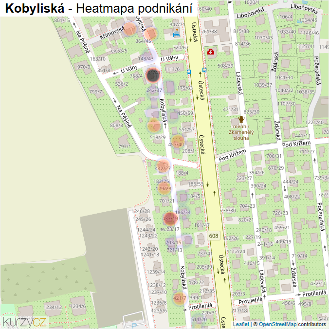 Mapa Kobyliská - Firmy v ulici.