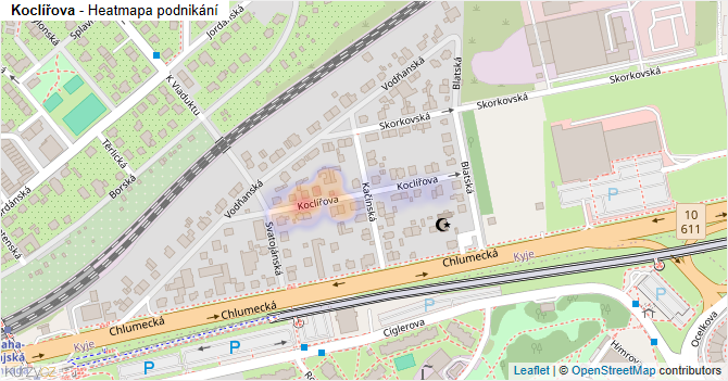 Koclířova - mapa podnikání