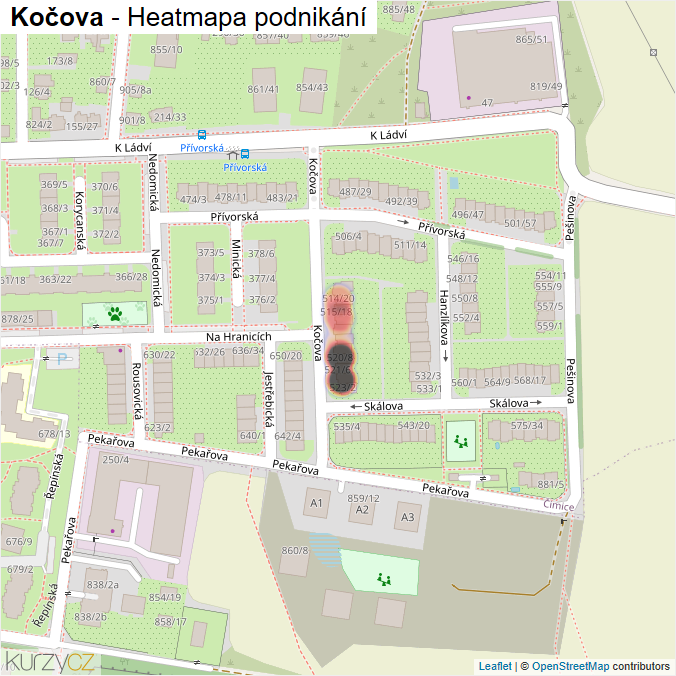 Mapa Kočova - Firmy v ulici.
