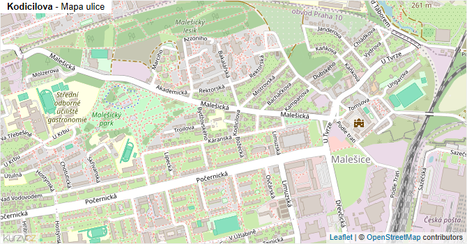 Kodicilova - mapa ulice