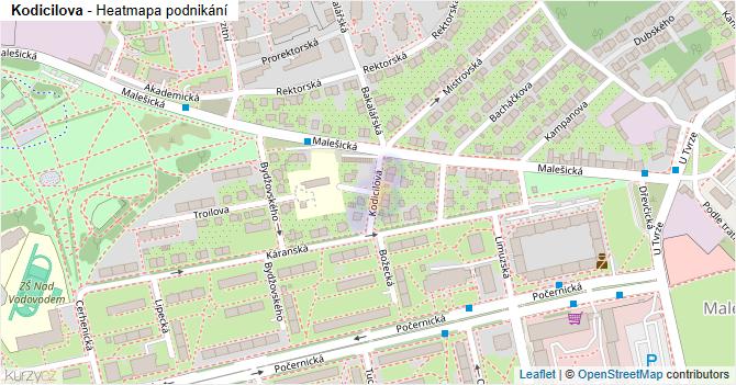 Kodicilova - mapa podnikání
