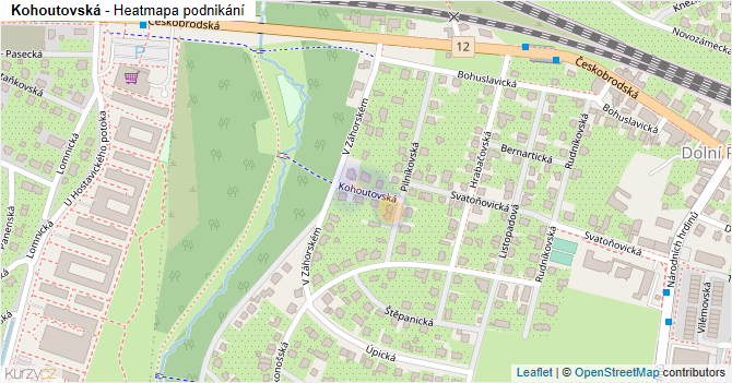 Kohoutovská - mapa podnikání