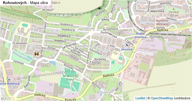 Kohoutových - mapa ulice
