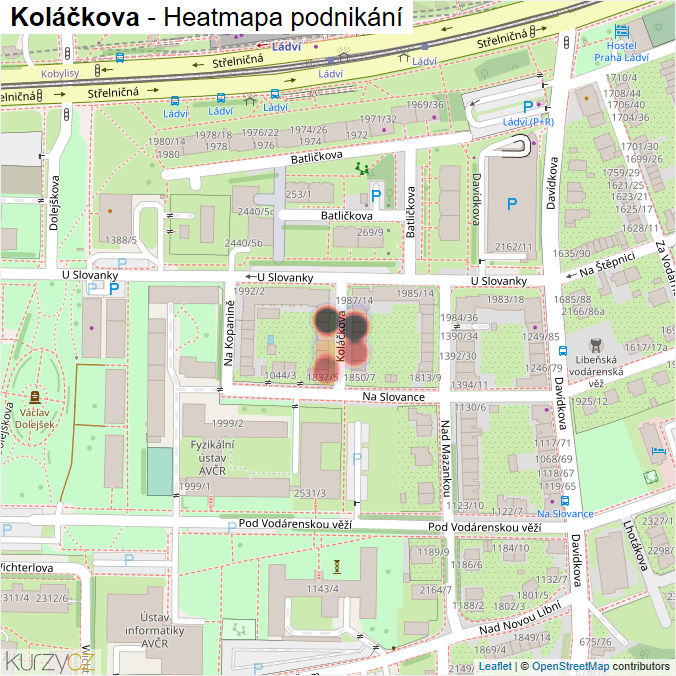 Mapa Koláčkova - Firmy v ulici.