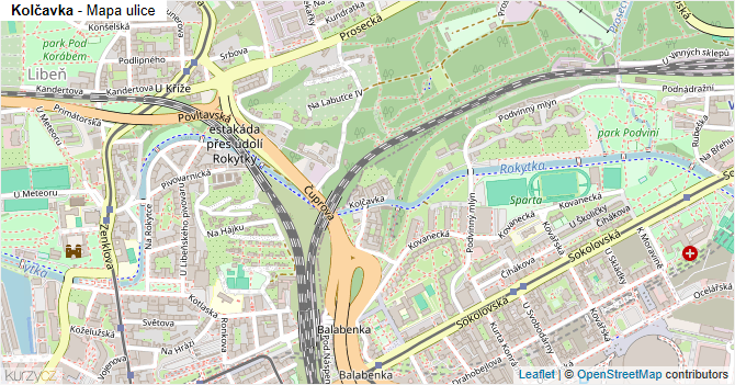 Kolčavka - mapa ulice