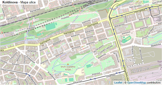 Koldínova - mapa ulice