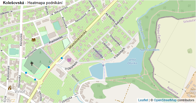 Kolešovská - mapa podnikání