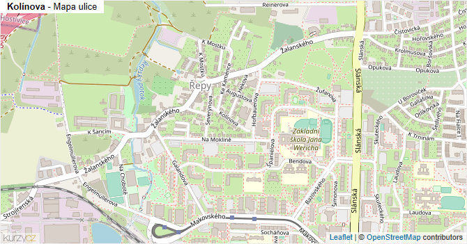 Kolínova - mapa ulice