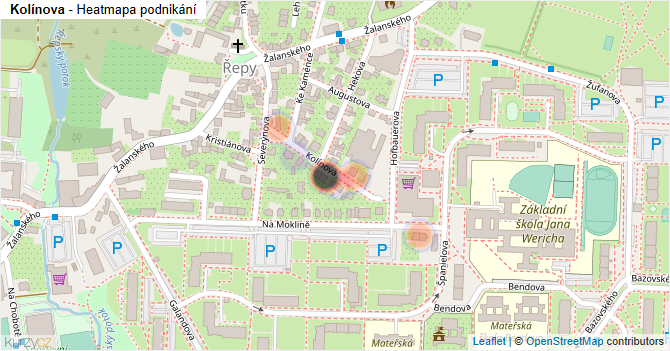 Kolínova - mapa podnikání