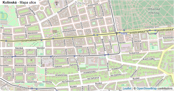 Kolínská - mapa ulice