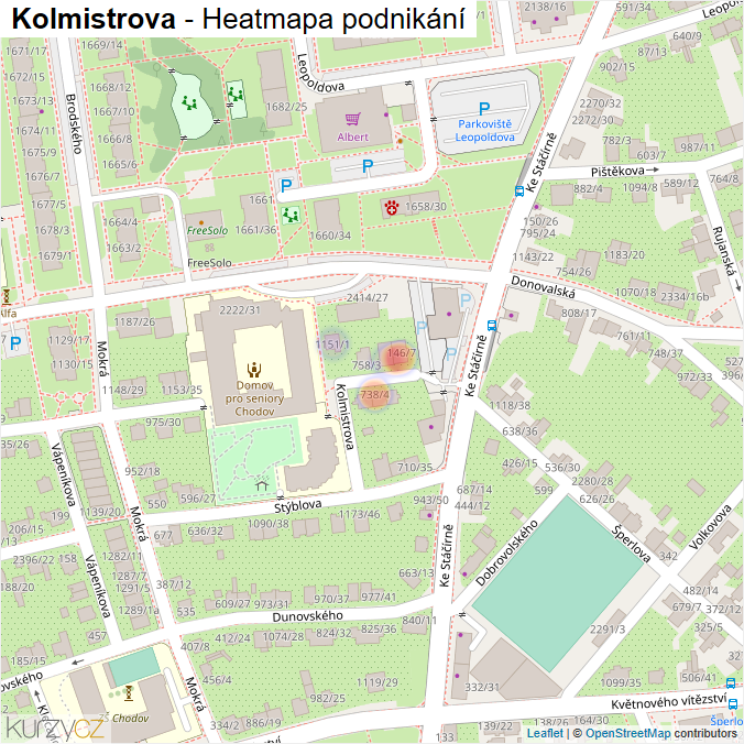 Mapa Kolmistrova - Firmy v ulici.