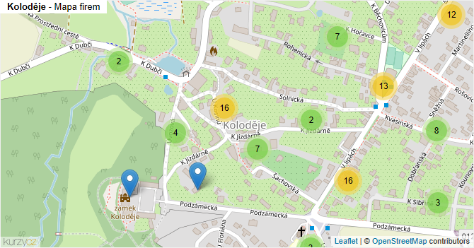 Koloděje - mapa firem
