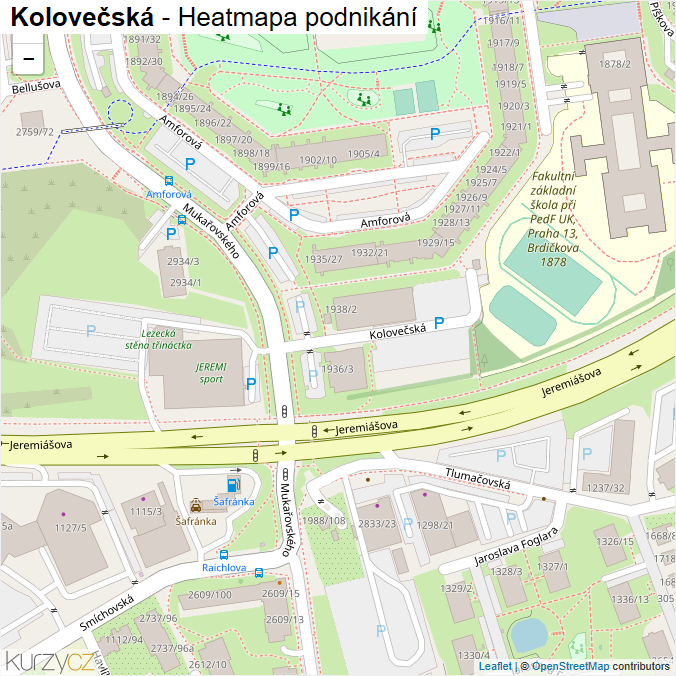 Mapa Kolovečská - Firmy v ulici.