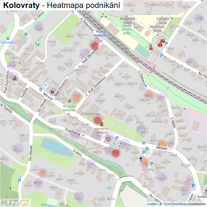 Mapa Kolovraty - Firmy v části obce.