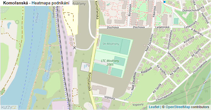 Komořanská - mapa podnikání