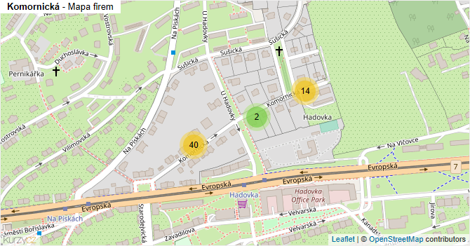 Komornická - mapa firem