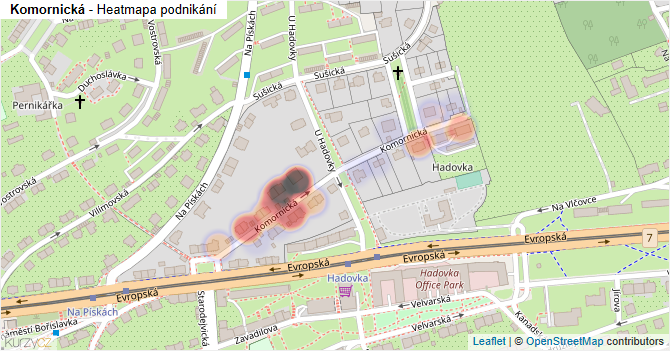 Komornická - mapa podnikání