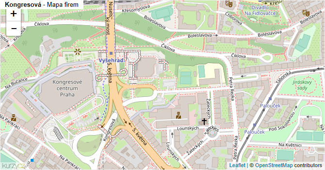 Kongresová - mapa firem