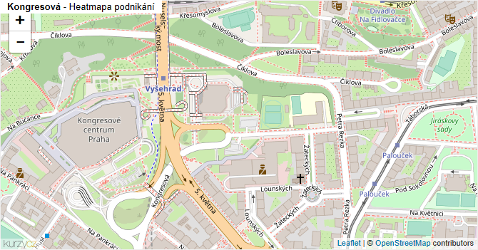 Kongresová - mapa podnikání