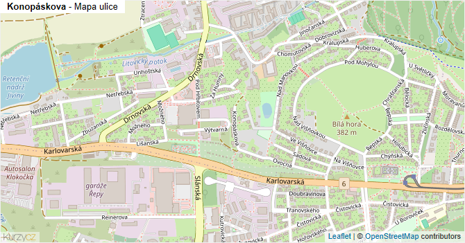 Konopáskova - mapa ulice