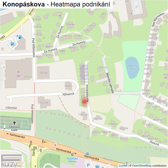 Mapa Konopáskova - Firmy v ulici.