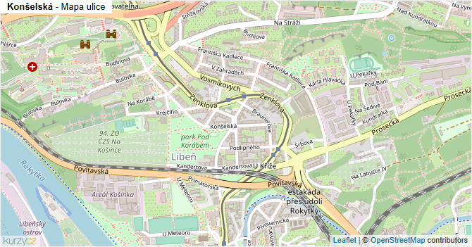 Konšelská - mapa ulice