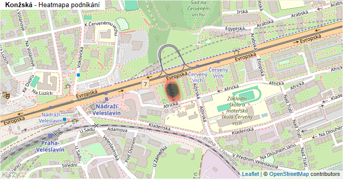 Konžská - mapa podnikání