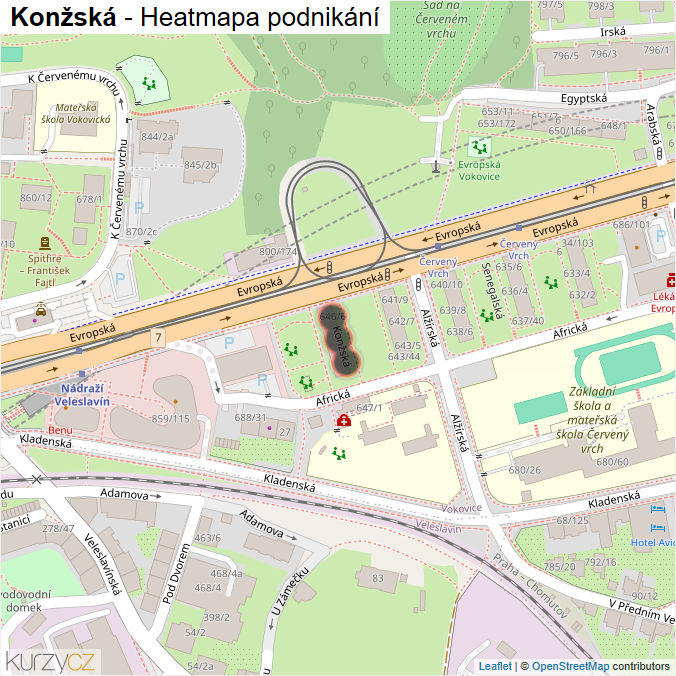Mapa Konžská - Firmy v ulici.