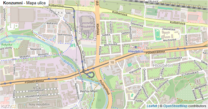 Konzumní - mapa ulice