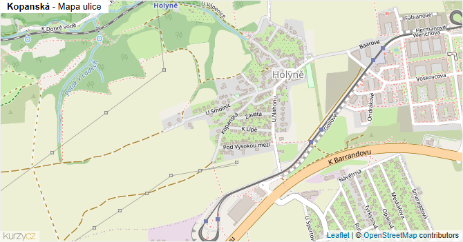 Kopanská - mapa ulice