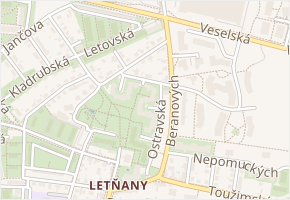 Kopřivnická v obci Praha - mapa ulice