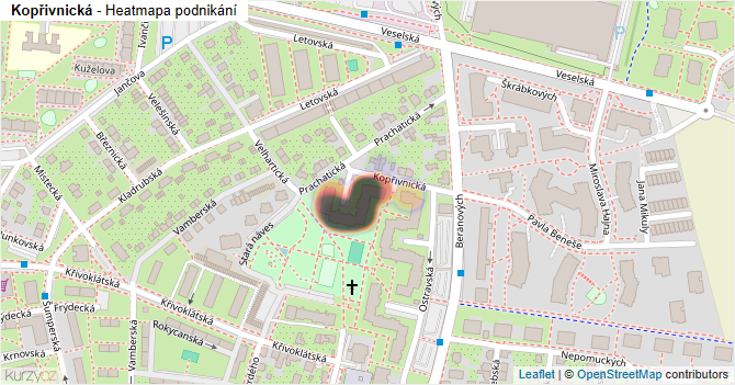Kopřivnická - mapa podnikání