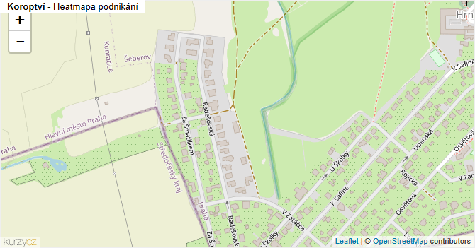 Koroptví - mapa podnikání