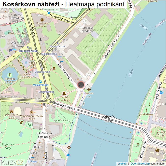 Mapa Kosárkovo nábřeží - Firmy v ulici.