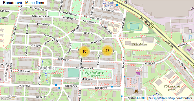 Kosatcová - mapa firem