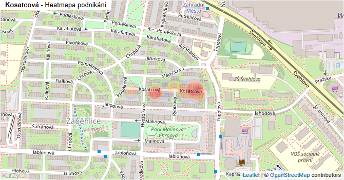 Kosatcová - mapa podnikání