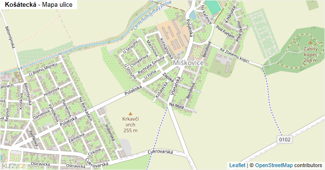 Košátecká - mapa ulice