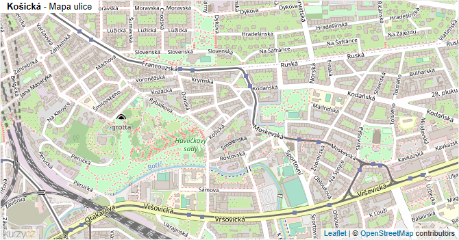 Košická - mapa ulice