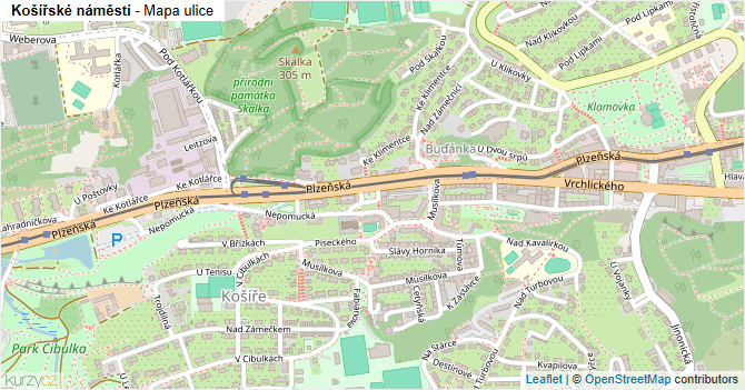 Košířské náměstí - mapa ulice