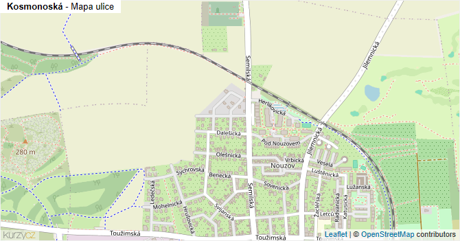 Kosmonoská - mapa ulice