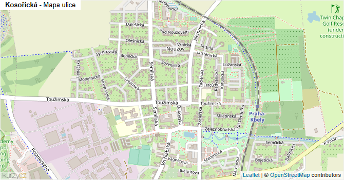 Kosořická - mapa ulice