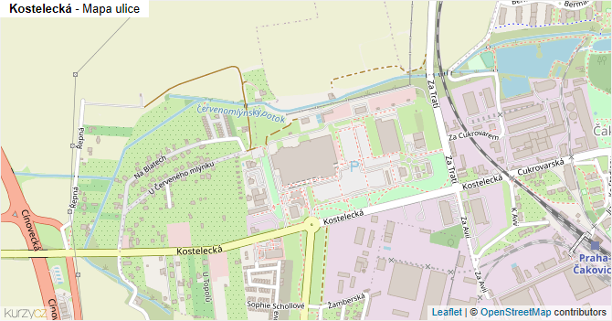Kostelecká - mapa ulice