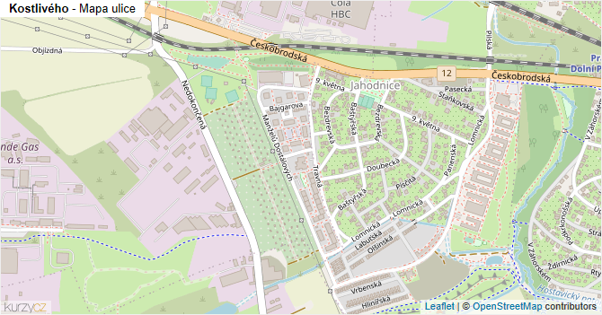 Kostlivého - mapa ulice