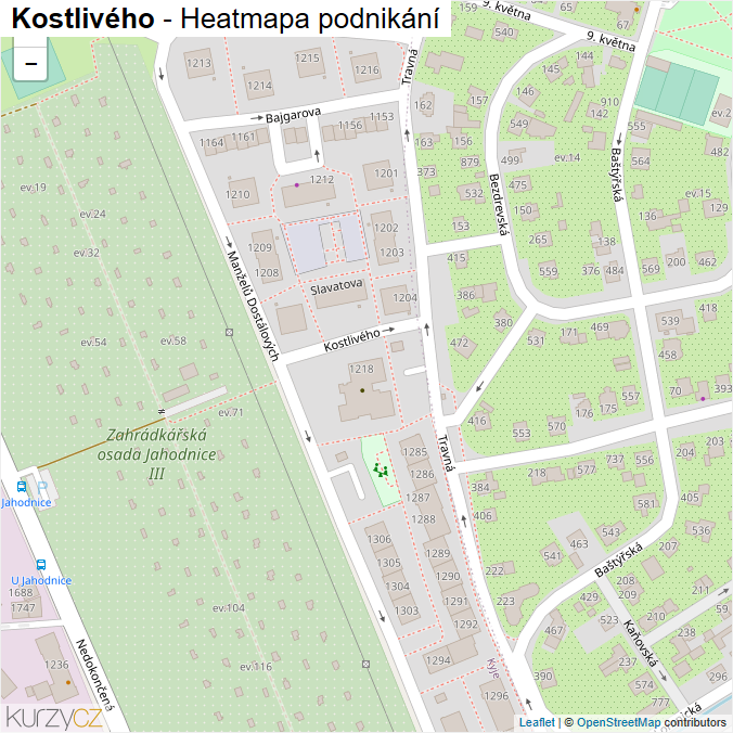 Mapa Kostlivého - Firmy v ulici.