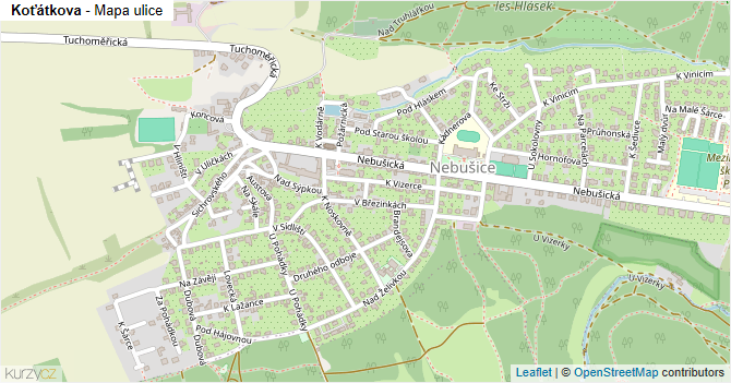 Koťátkova - mapa ulice