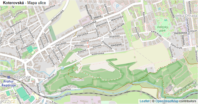 Koterovská - mapa ulice