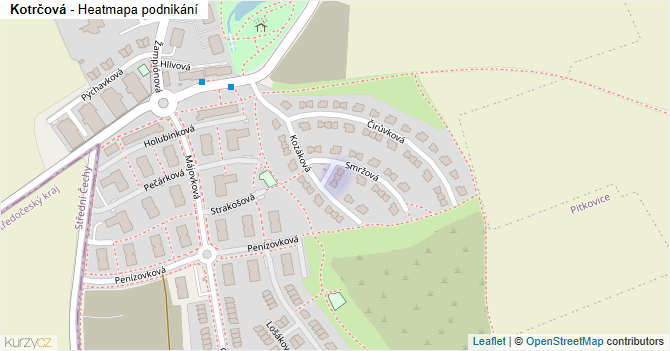 Kotrčová - mapa podnikání
